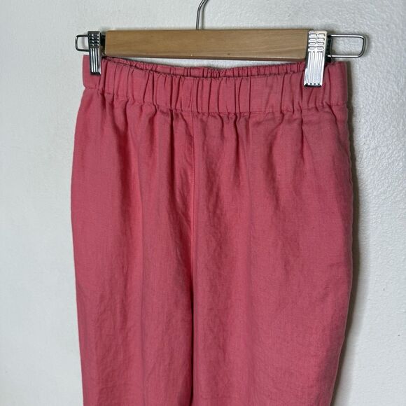 Marsh Landing Pink Linen Pull On Pants Lagenlook Beach Casual Women’s Small - Picture 2 of 9
